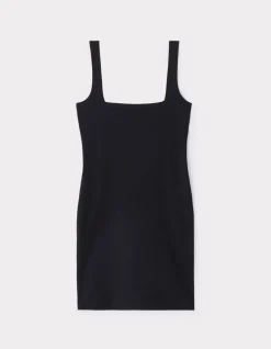 Second skin jurk basis met dunne bandjes – zwart