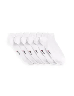 Set van 6 paar korte sokken van gemengd katoen - wit