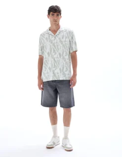 Shirt met camouflageprint - saliegroen