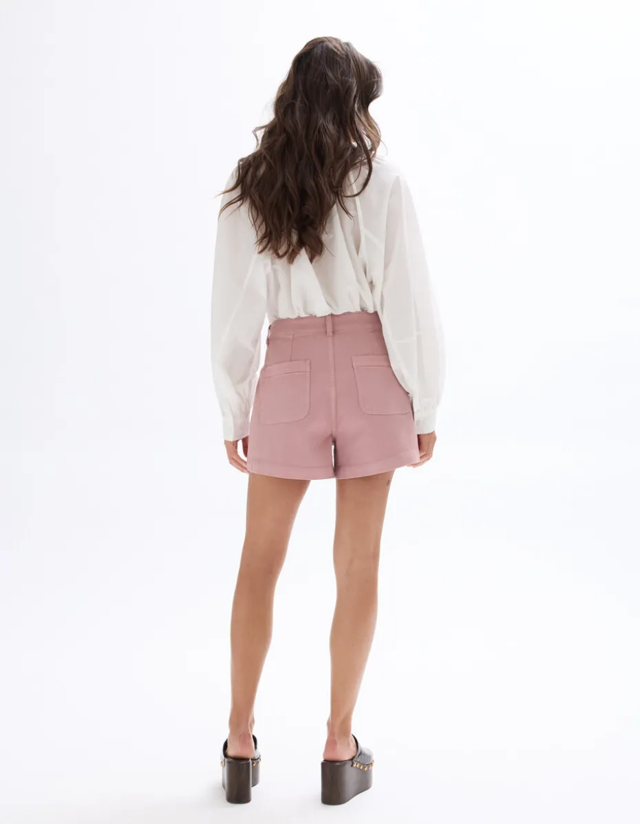 Short met decoratieve zakken - violet