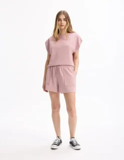 Short met wijde pijpen - paars