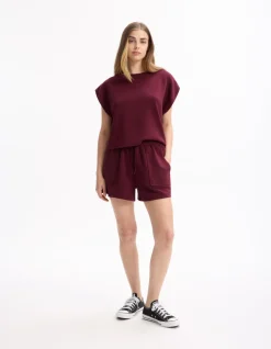Short met wijde pijpen - paars
