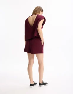 Short met wijde pijpen - paars