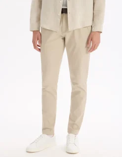 Skinny broek 100% stretchkatoen - beige