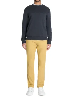 Slim fit broek 100% stretchkatoen - geel