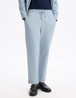 Slim fit broek 100% stretchkatoen - lichtblauw
