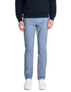 Slim fit broek 100% stretchkatoen - lichtblauw