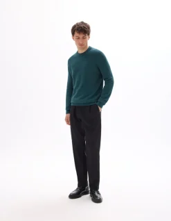 Slim fit broek katoen-linnen stretch - zwart
