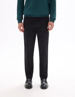 Slim fit broek katoen-linnen stretch - zwart