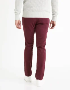 Slim fit chinobroek van katoenstretch - bordeaux