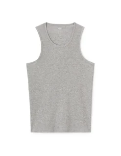 Slim fit gemengde katoen tanktop - grijs