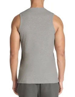 Slim fit gemengde katoen tanktop - grijs