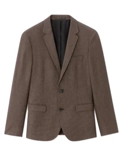 Slim fit geruite blazer - bruin