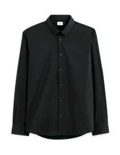 Slim fit hemd van stretchkatoen - zwart