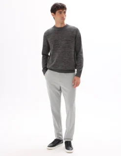 Slim fit jersey chinobroek - lichtgrijs