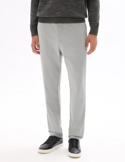Slim fit jersey chinobroek - lichtgrijs