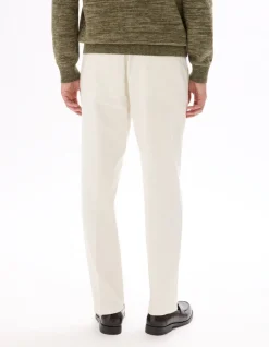 Slim fit katoen-linnen stretch broek - ecru