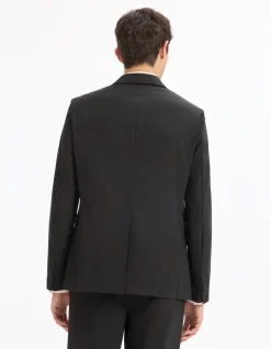 Slim fit kreukvrij blazer - zwart