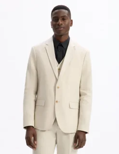 Slim fit linnen colbert