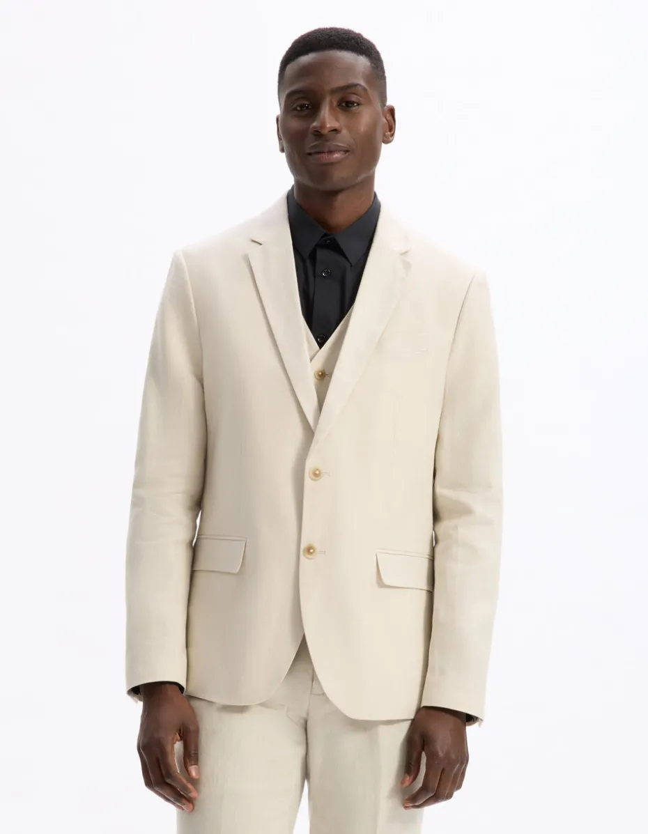 Slim fit linnen colbert