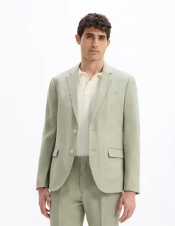 Slim fit linnen colbert