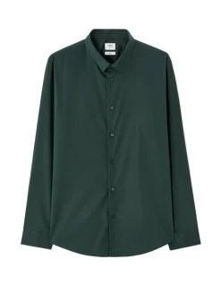 Slim fit Overhemd in stretchkatoen - Groen