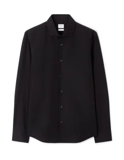Slim fit popeline overhemd 100% katoen - zwart
