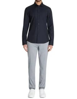 Slim fit popeline overhemd 100% katoen - zwart