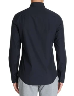 Slim fit popeline overhemd 100% katoen - zwart