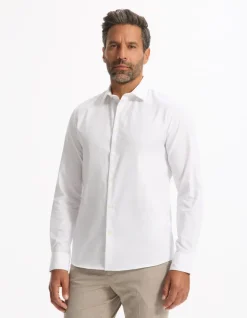 Slim fit royal oxford overhemd - wit