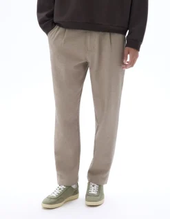 Slim fit seersucker broek voor de hele dag - beige