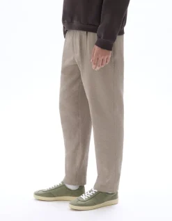 Slim fit seersucker broek voor de hele dag - beige
