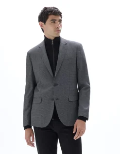 Slim Fit Stretch Blazer - Zwart