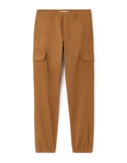 Slim fit stretch katoenen cargobroek - beige