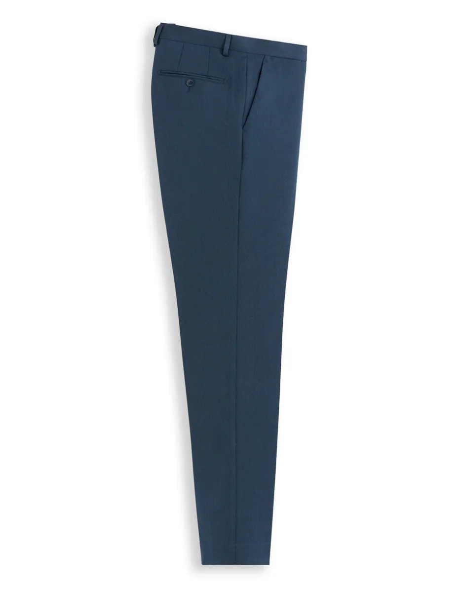 Slim fit stretch kostuumbroek - marine