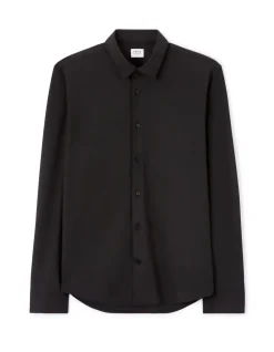 Slim fit stretch shirt - zwart