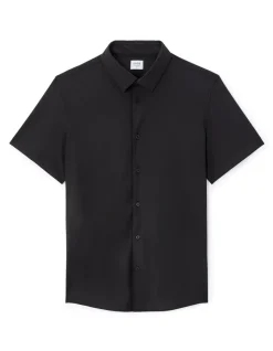 Slim fit stretch shirt - zwart