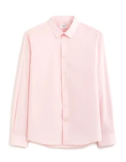 Slim fit stretchkatoenen overhemd - roze