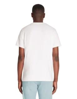 Slim fit T-shirt met V-hals van stretchkatoen - wit