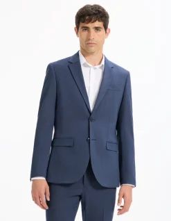 Slim stretch colbert - blauw