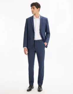 Slim stretch colbert - blauw