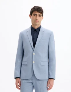 Slim stretch colbert - blauw