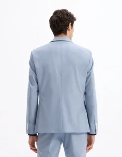 Slim stretch colbert - blauw