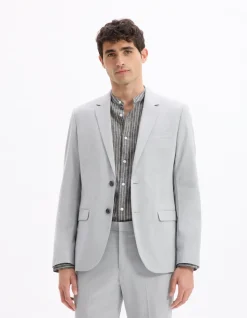 Slim stretch colbert - grijs
