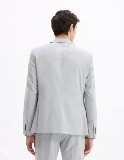 Slim stretch colbert - grijs