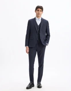 Slim stretch kostuumvest - marine