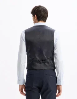 Slim stretch kostuumvest - marine