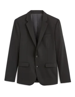 Slim stretch kostuumvest - zwart