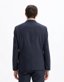 Slim stretch kostuumvest - marineblauw