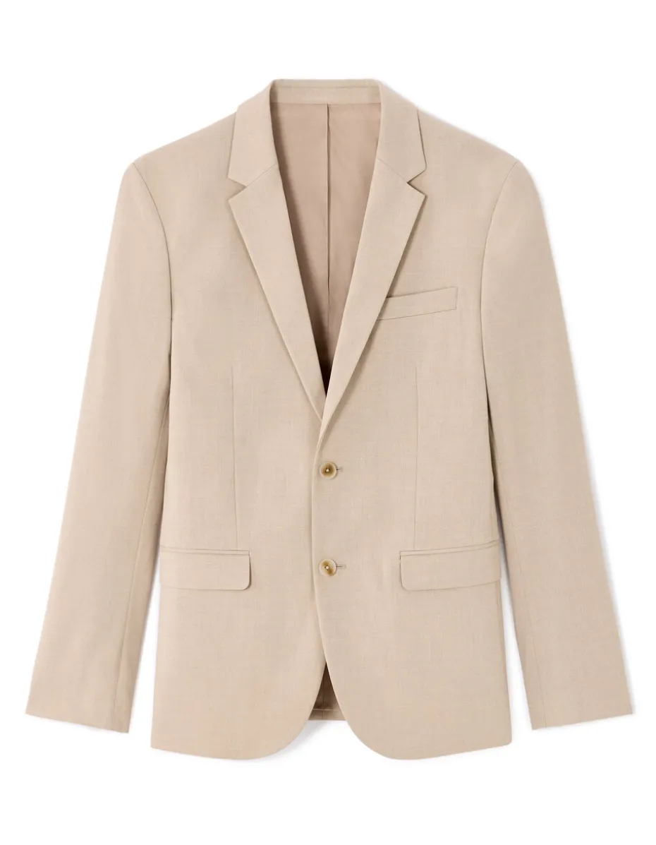 Slim stretch kostuumvest - beige